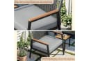 TLGREEN Gartenstuhl Eisen-Rattan Grau mit 8 cm Kissen Bild 4