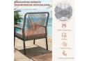 TLGREEN Gartenstuhl Eisen-Rattan Grau mit 8 cm Kissen Bild 5