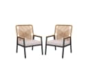 TLGREEN Gartenstuhl Eisen-Rattan Beige mit 8 cm Kissen Bild 1
