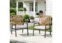 TLGREEN Gartenstuhl Eisen-Rattan Beige mit 8 cm Kissen Bild 1