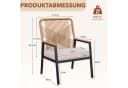 TLGREEN Gartenstuhl Eisen-Rattan Beige mit 8 cm Kissen Bild 3