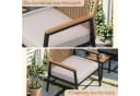 TLGREEN Gartenstuhl Eisen-Rattan Beige mit 8 cm Kissen Bild 4