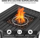 TLGREEN Gas Feuertisch 28/30 Zoll Outdoor Heiztisch mit Lavasteinen Bild 4