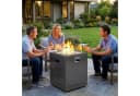 TLGREEN Gas Feuerstelle 20 Zoll Quadratisch Schwarz Silber Bild 1