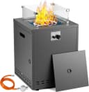 TLGREEN Gas Feuerstelle 20 Zoll Quadratisch Schwarz Silber Bild 2