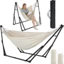TLGREEN Hängematte mit Gestell 2-in-1 Schwarz Grau Khaki Bild 2