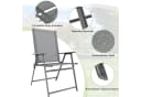 TLGREEN Klappstuhl Gartenstuhl mit Teslin-Gewebe Grau Schwarz Bild 4