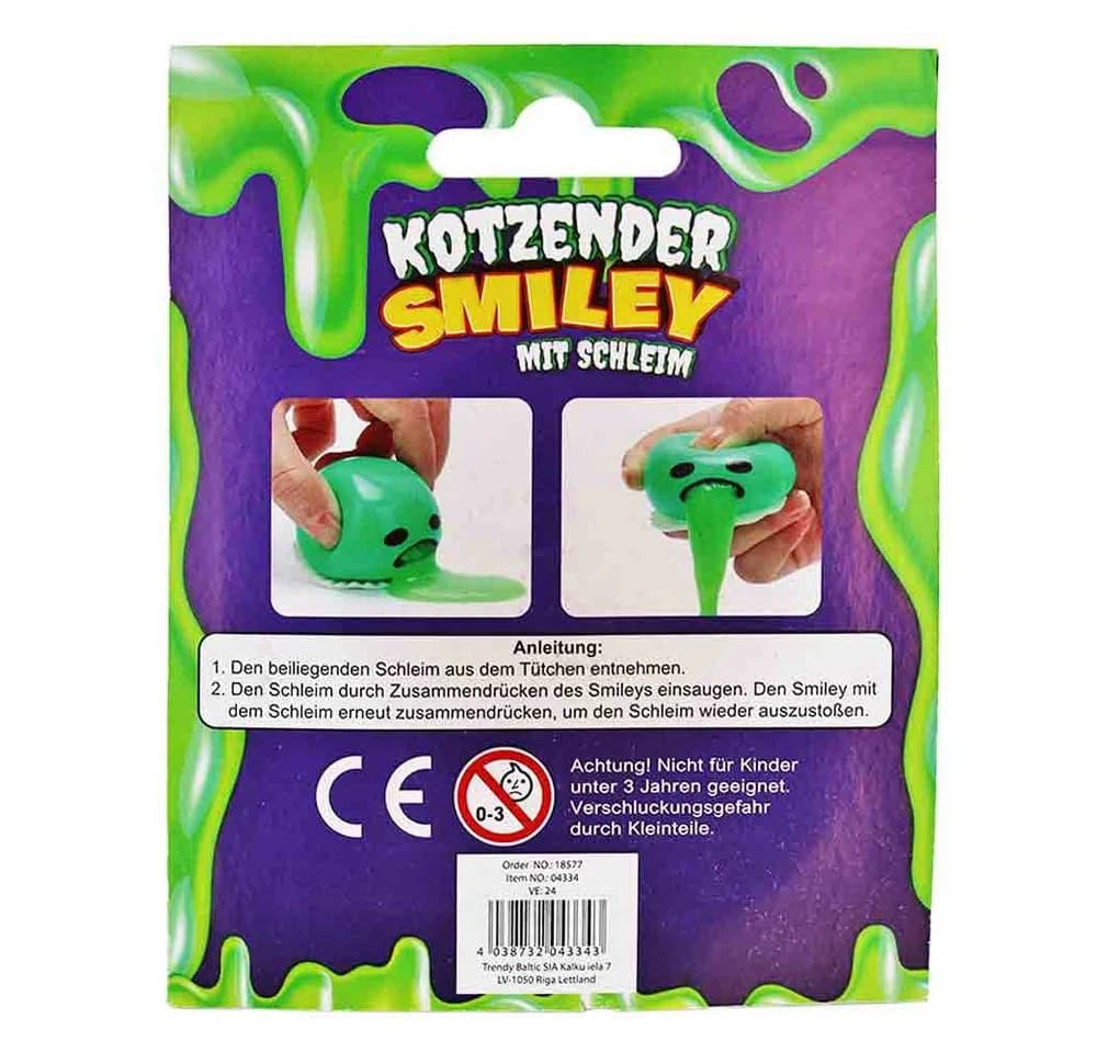 BEMIRO 4er Set Kotzender Smiley mit Squeeze Schleim Funktion - Bild 4