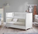 Möbel-Zeit Babybett WHEEL Weiß mit Rollen höhenverstellbar Bild 2