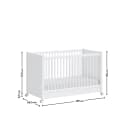 Möbel-Zeit Babybett WHEEL Weiß mit Rollen höhenverstellbar Bild 5