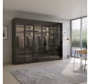 Palms-Store Kleiderschrank Athen mit 6 Glasrahmentüren Schwarz Bild 1