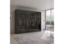 Palms-Store Kleiderschrank Athen mit 6 Glasrahmentüren Schwarz Bild 2