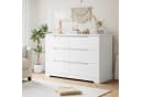 HOMECHO Kommode, Sideboard mit 6 Schubladen, Weiß Bild 1