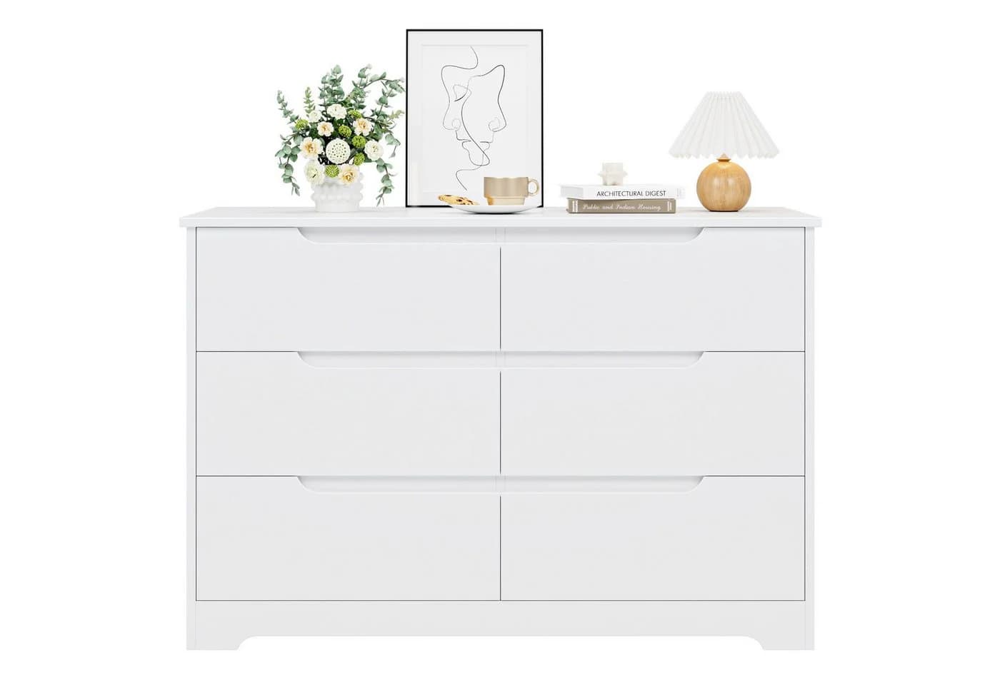 HOMECHO Kommode, Sideboard mit 6 Schubladen, Weiß - Bild 2