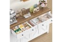 HOMECHO Buffet Küchenschrank Weiß Arbeitsplatte 2 Schubladen 4 Türen Bild 4