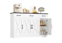 HOMECHO Sideboard 140cm Breite Küchenschrank 3 Schubladen 4 Türen Verstellbaren Regalen Bild 2