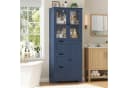 HOMECHO Hochschrank mit 3 Türen und 3 Schubladen Weiß Bild 2