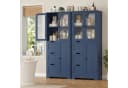 HOMECHO Hochschrank mit 3 Türen und 3 Schubladen Weiß Bild 5