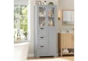 HOMECHO Hochschrank mit 3 Türen und 3 Schubladen Weiß Bild 2