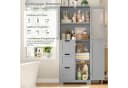 HOMECHO Hochschrank mit 3 Türen und 3 Schubladen Weiß Bild 3
