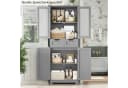 HOMECHO Hochschrank Badschrank 4 Türen 2 Schubladen Weiß Bild 1