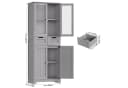 HOMECHO Hochschrank Badschrank 4 Türen 2 Schubladen Weiß Bild 3