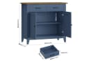 HOMECHO Buffet Sideboard Weiß mit 2 Schubladen und 2 Türen Bild 5