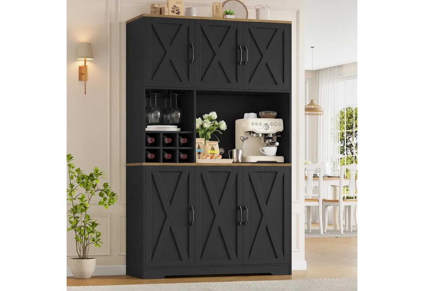 HOMECHO Küchenbuffet Küchenschrank mit Arbeitsplatte
