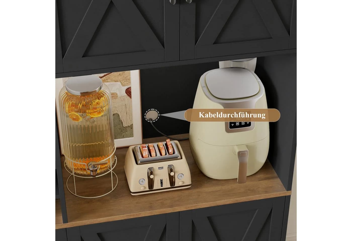 HOMECHO Küchenbuffet Küchenschrank mit Arbeitsplatte - Bild 3