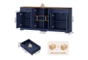 HOMECHO Sideboard 180 cm breit Küchenschrank mit Arbeitsplatte Bild 1