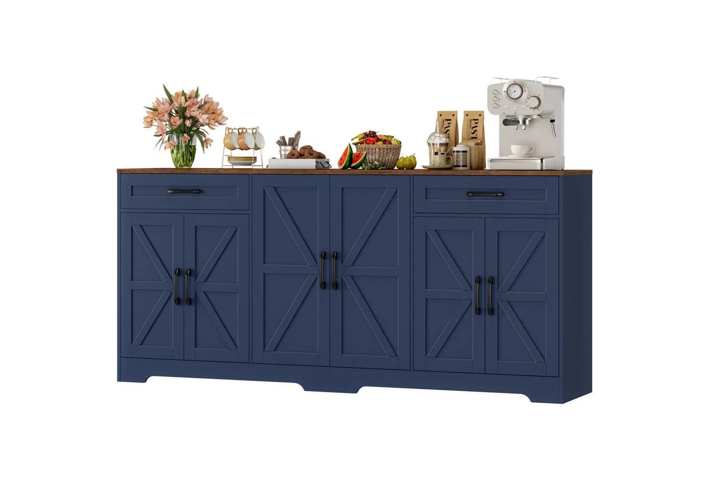 HOMECHO Sideboard 180 cm breit Küchenschrank mit Arbeitsplatte - Bild 2