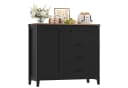HOMECHO Buffet Sideboard Küchenschrank Weiß/Braun 5 Schubladen 1 Tür Bild 2
