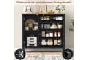 HOMECHO Buffet Sideboard Küchenschrank Weiß/Braun 5 Schubladen 1 Tür Bild 5