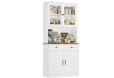 HOMECHO Küchenbuffet 180cm Weiß mit Arbeitsplatte Bild 2
