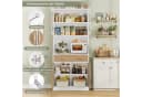 HOMECHO Küchenbuffet 180cm Weiß mit Arbeitsplatte 4 Türen 2 Schubladen Bild 5