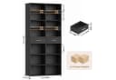 HOMECHO Bücherregal 185,5 cm hoch Standregal mit 8 Ebenen und 2 Schubladen Bild 5