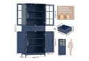 HOMECHO Hochschrank 180 cm Küchenschrank Weiß Bild 3
