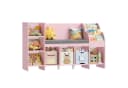 HOMECHO Spielzeugtruhe Bücherregal Weiß mit Kissen 7 Fächer Bild 2