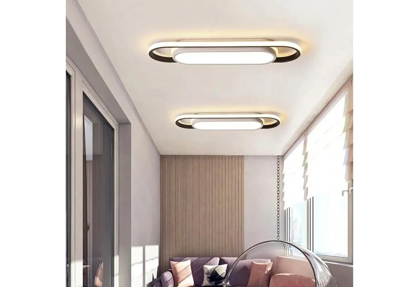 Riserva LED Deckenleuchte Büro Deckenleuchte Einstellbare Farbtemperatur Ovales Design - Bild 4