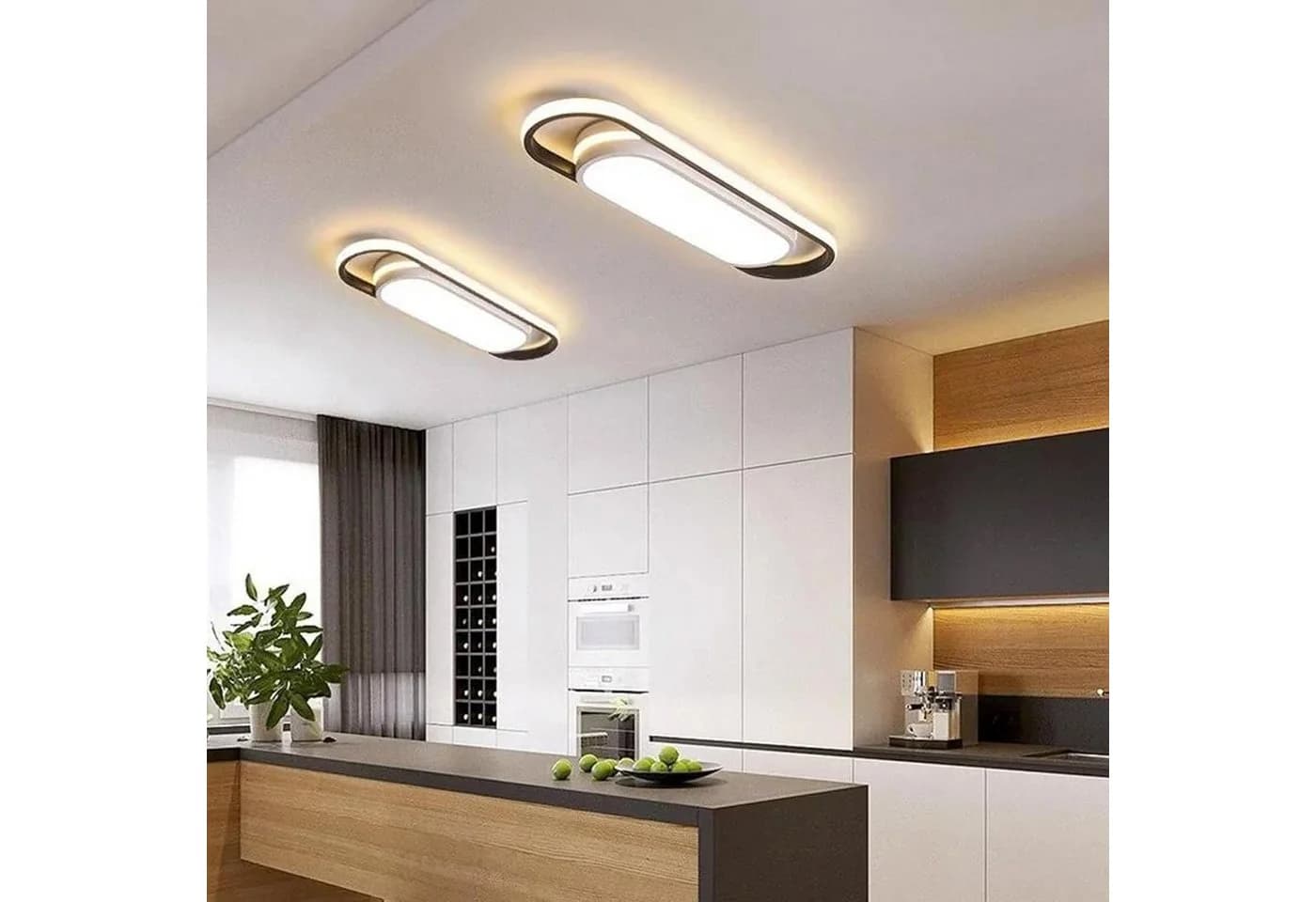 Riserva LED Deckenleuchte Büro Deckenleuchte Einstellbare Farbtemperatur Ovales Design - Bild 5