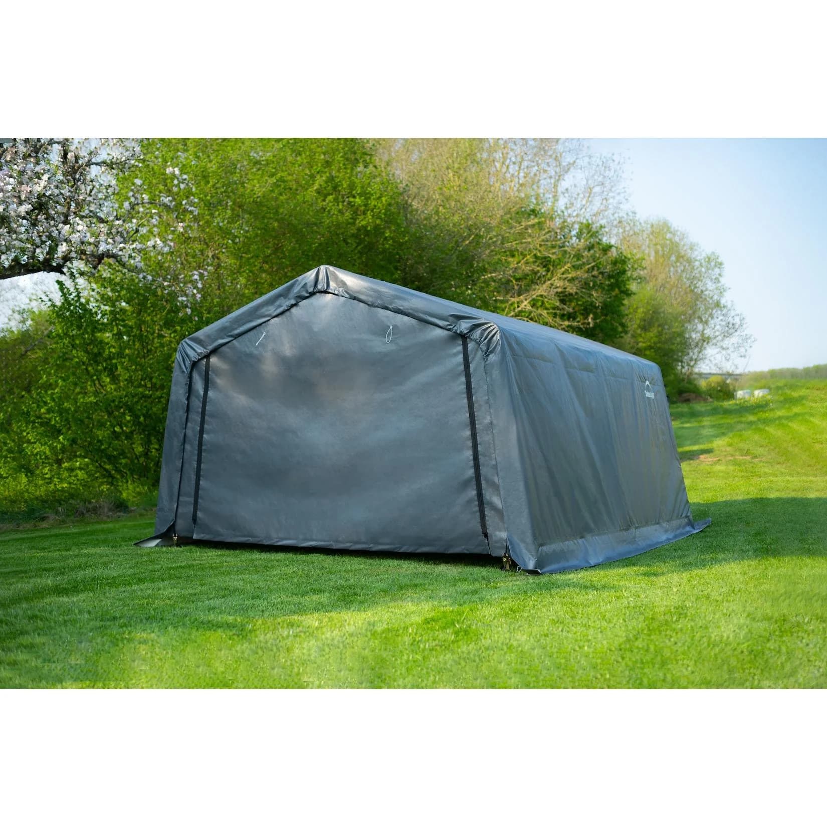 ShelterLogic Weidezelt Garage Polyethylen Grau 18 m²