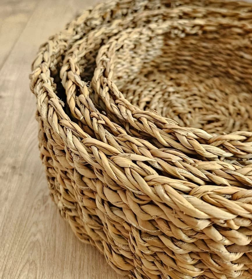 Meinposten Aufbewahrungskorb 3 Körbe Seegras Natur Braun - Bild 3