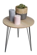 Meinposten Beistelltisch rund Holz Metall 40 cm Bild 1