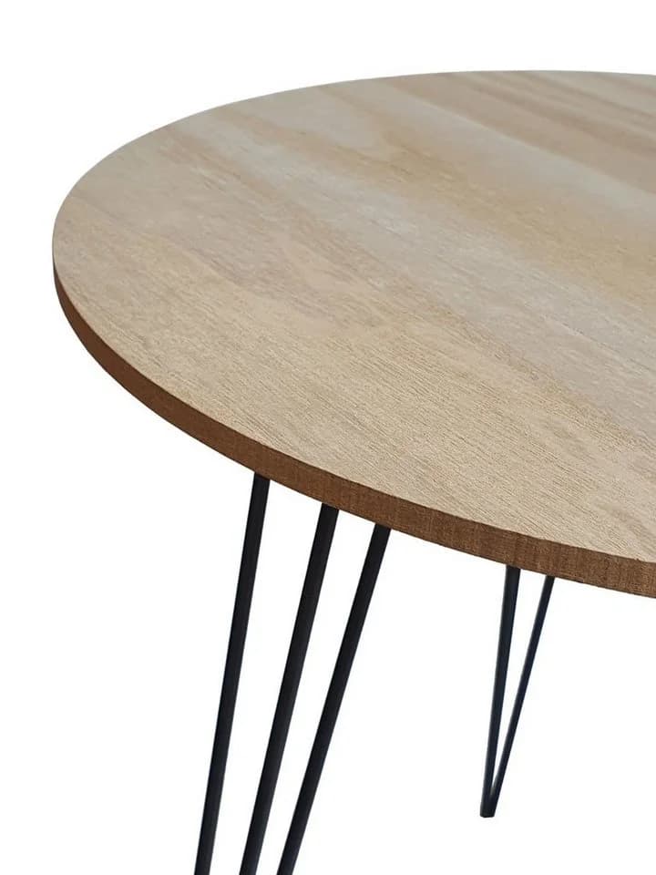 Meinposten Beistelltisch rund Holz Metall 40 cm - Bild 3