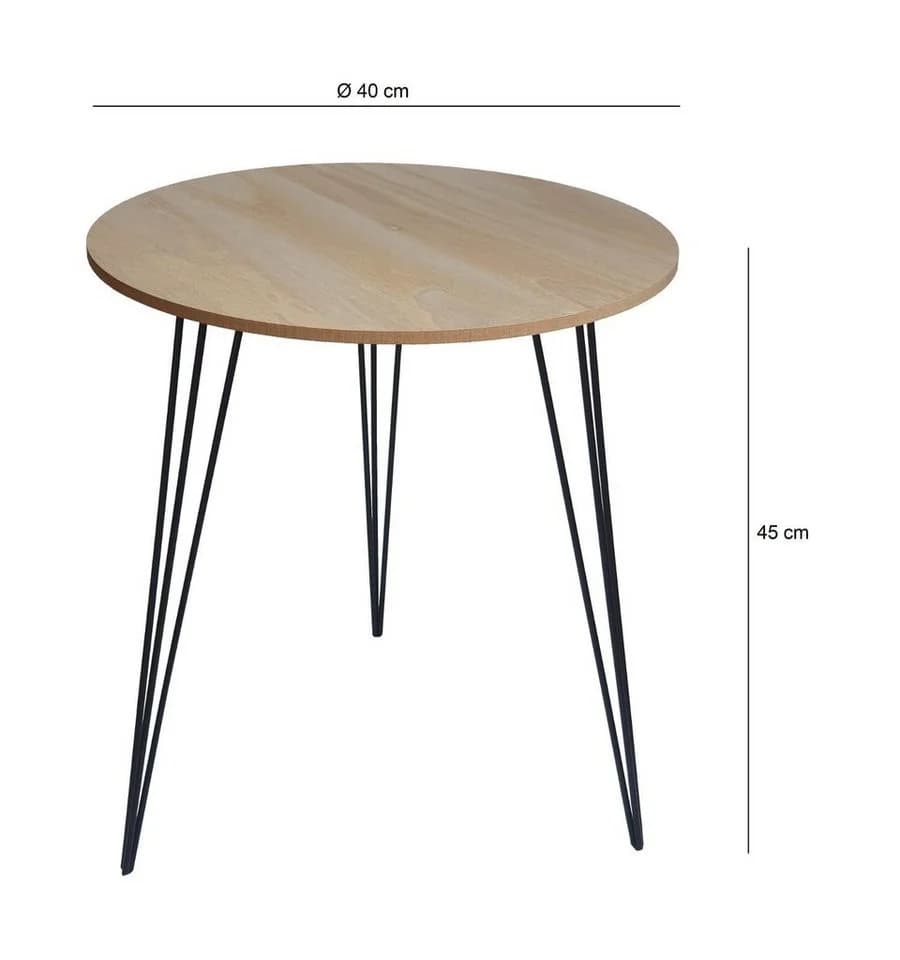 Meinposten Beistelltisch rund Holz Metall 40 cm - Bild 4