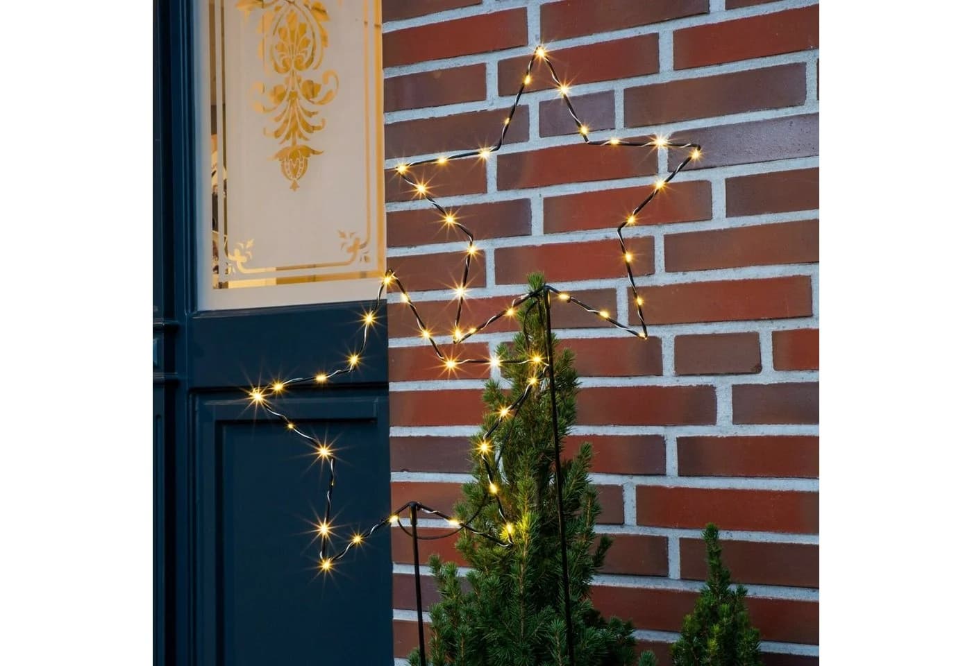 Meinposten LED-Lichterkette Gartenstecker Stern 50x98 cm, batteriebetrieben