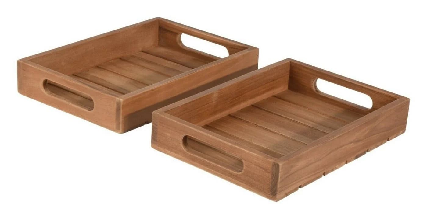Meinposten Teakholz Tablett Serviertablett