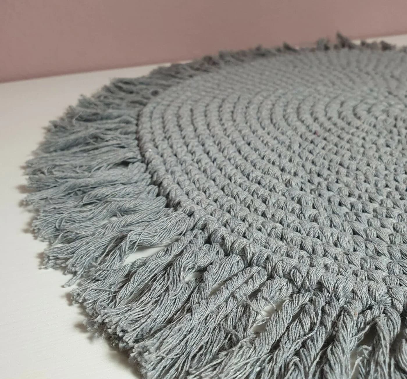 Meinposten Makramee Platzset Tischdeko rund boho Deko creme 38 cm - Bild 5