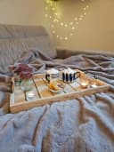 Meinposten Dekotablett Holz Mango Braun 2 Metallgriffen Bild 5