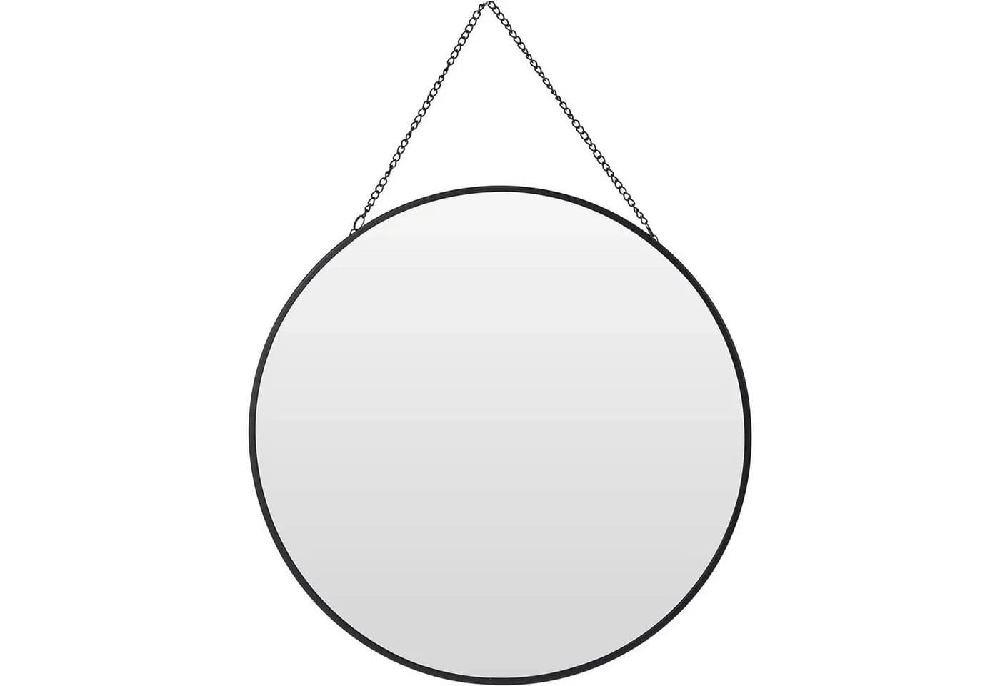 Meinposten Wandspiegel Rund 30 cm Metall Schwarz Glas Schminkspiegel Dekospiegel - Bild 2
